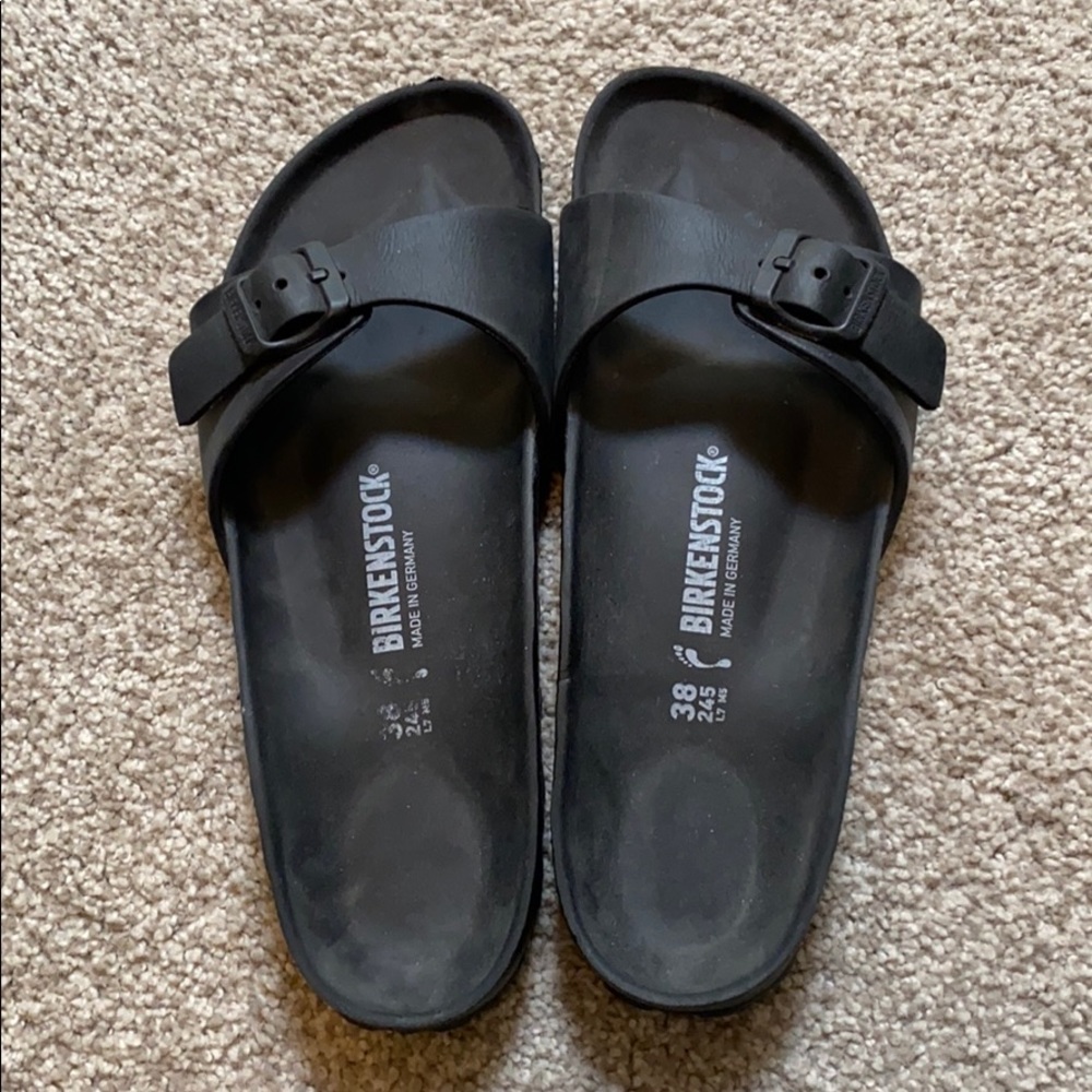 Black Rubber Birkenstock Sandals size 38